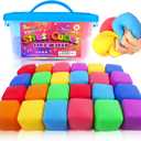 24 Pack Slow Rising Stress Cube, Large Size Dough Stress Balls Fidget Toys for Stress Relief, Pull Stretch Fidgets for Classroom Prize Box Toys, Classroom Reward for Student