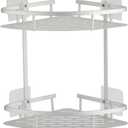 Hawsam No Drilling Bathroom Corner Shelves, Aluminum 2 Tier Shower Shelf Caddy Adhesive Storage Basket for Shampoo (Corner)