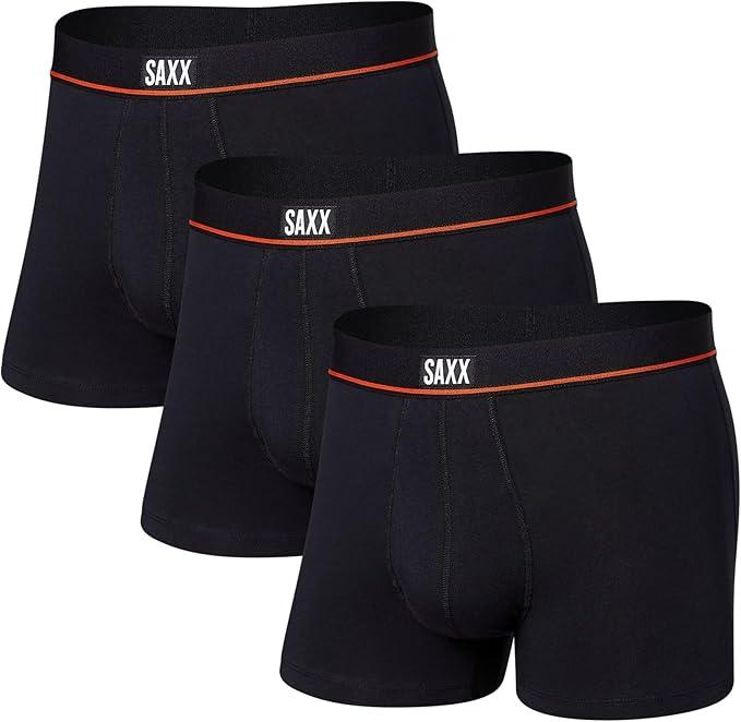 SAXX Underwear Co. Men's Non-Stop Stretch Cotton Trunk Fly 3-Pack, Size S