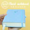 Hoci Poci Lined Journal Notebook, 400 Pages Thick Journal for Writing, A5 Hardcover Leather Notebook with 100Gsm College Ruled Paper for Women Men Work Note taking, 5.8" x 8.4", Light Blue