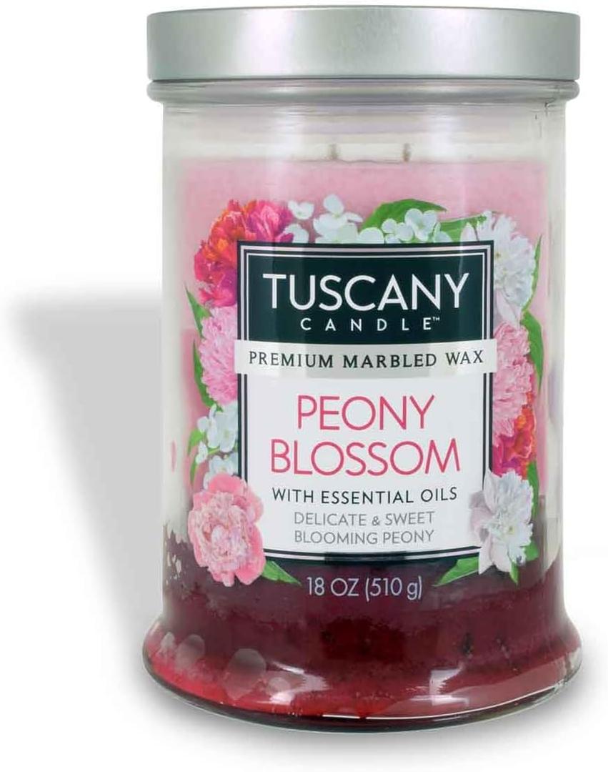 Tuscany Candle Peony Blossom: Peony & Rose Scented Candle, 18 oz