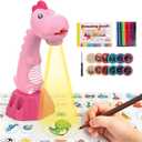 Drawing Projector for Kids, Tracing and Drawing Projector Toy for Boy Girl 3-8 Years Old, Smart Art Sketcher Projector with with 96 Slide Cartoon Patterns and 12 Color BrushesPink