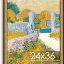 24x36 Poster Frame, Vintage 24 x 36 Poster Frame with HD Plexiglass Durable for Horizontal or Vertical Wall Mounting, Natural-Brown, 1 Pack