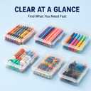 QTLCOHD 30 Pcs Plastic Crayon Box, Holds 24 Crayon, 4.5x3.4 Inches