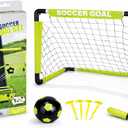 Kids Soccer Goals Set for Indoor & Outdoor Play  Includes Foldable Goal, Ball, Pump & 4 Stakes