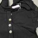 MANGOPOP Women's Henley Shirt Scoop Neck Button Down Ribbed Long Sleeve Bodysuits Top, Long Sleeve Black, Large