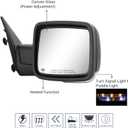 Side Mirror for Dodge Ram - Compatible with Towing Mirror 2009-2018 Dodge Ram 1500 2500 3500 4500 5500 with Power Heated Turn Signal Manual Folding Power Adjustment Only Right Side