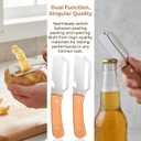 2PCS Multifunctional Vegetable Peeler, Stainless Steel Peeler with Wooden Handle and Built-In Bottle Opener, Kitchen Gadget for Fruit Vegetable Prep Ergonomic