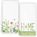 RZQIJ Watercolor Green Flowers Floral Wildflower Spring Kitchen Towels Dish Towels Dishcloth, Seasonal Summer Decor for Kitchen Bathroom Home, 16 x 24 Farmhouse Decoration Hand Towels Set of 2. (103)