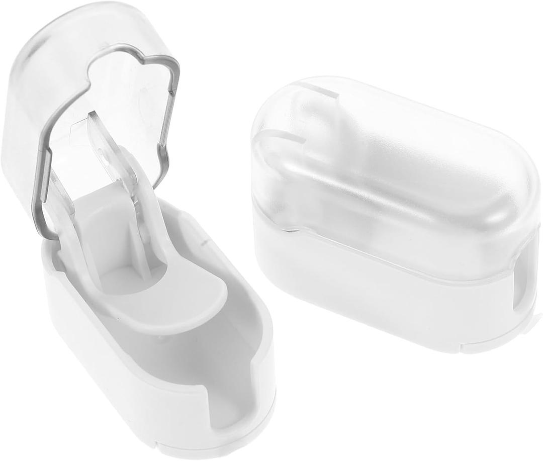 2pcs Bathroom Toothbrush Holder: Wall-Mounted Kids Toothbrush Cover Tooth Brush Dispensers Protector Case Hanging Rack Organizer