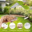 Clear Window Bird Feeder with 4 Strong Suction Cups & Decorative Lawn Top - Ideal for Garden/Yard Decor, Elderly & Kids Bird Watching, Unique Gift for Nature Lovers (Transparent&Green)