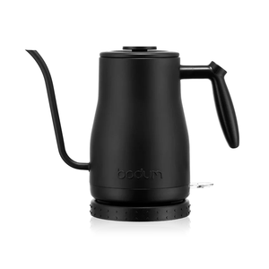 Bodum 34oz Bistro Gooseneck Electric Water Kettle, Pour Over Coffee & Tea, Stainless Steel, Matte Black Bodum 34oz Bistro Gooseneck Electric Water Kettle, Pour Over Coffee & Tea, Stainless Steel, Matte Black