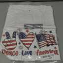 4th of July Shirts Women:Premium Cotton Crewneck USA American Flag Patriotic Short Sleeved T-Shirt (White, S)