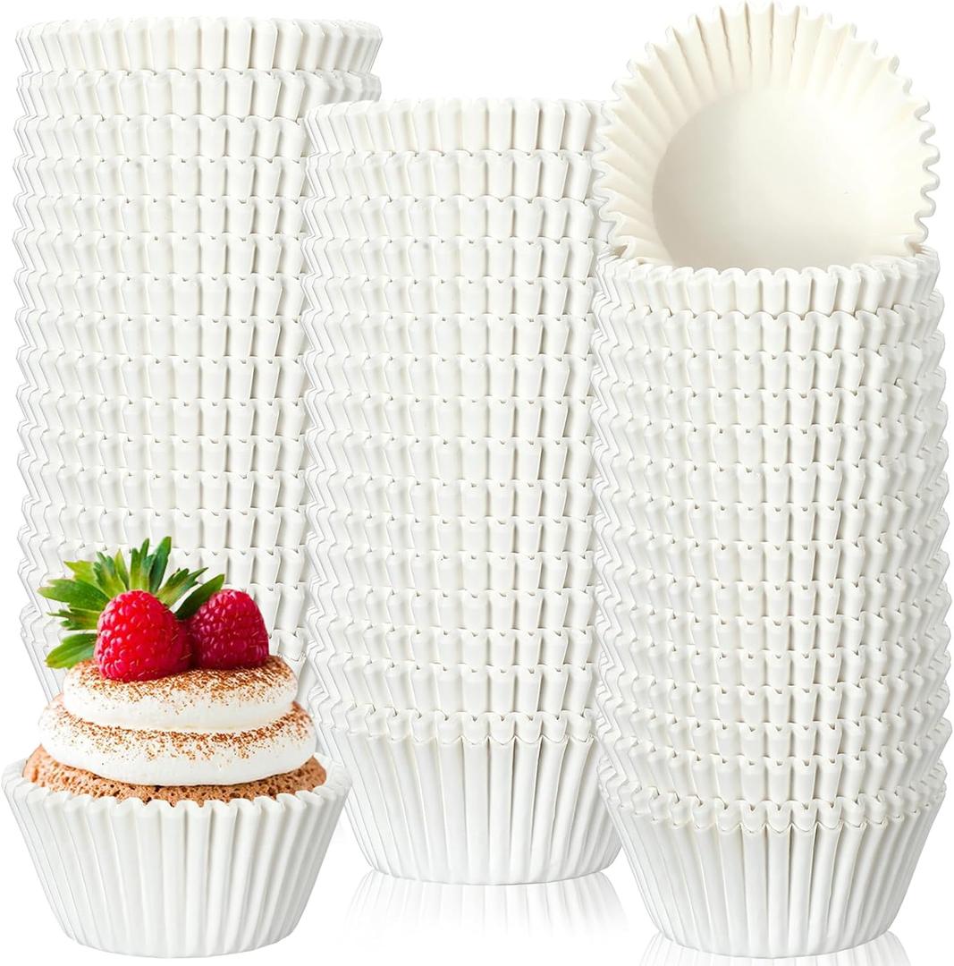 Jinei 5000 Pcs White Cupcake Liners Bulk for Baking Paper Cupcake Wrappers 1.97 Inch Paper Muffin Liners for Wedding Birthday Party