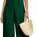 Acelitt Womens Sleeveless Wide Leg Jumpsuits with Pockets,S-XXL (Green, L)