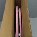 Pink Round Toilet Seat Natural Wood Toilet Seat with Zinc Alloy Hinges, Easy to Install also Easy to Clean, Scratch Resistant Toilet Seat by Angol Shiold (Round, Pink)