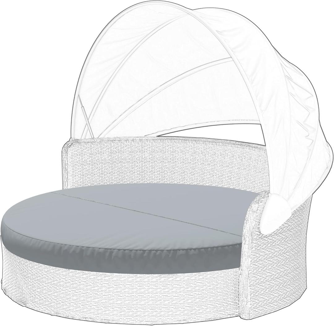 Outdoor Daybed Cushion Cover, 78" Replacement Round Bed Cushion Cover,Outdoor Waterproof and Fade-Resistant Sun Bed Outdoor Cushion Cover - Patio Round Daybed Cushion Cover, Cover ONLY