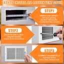 Blulu 6-Pack Fits 12" x 8" Air Vent Duct Opening Covers, 2-Way Steel Air Vent Adjustable for Sidewall Wall Ceiling with Screws, Outer Dimensions: 13.75"w x 9.75"h