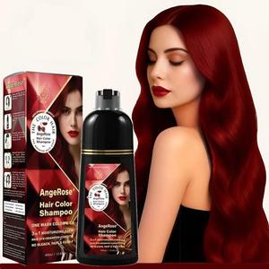 Hair Dye Shampoo 3 in 1, Instant Herb Ingrident Hair Dye to Cover Gray Hair, Long-lasting & Natual, Wine Red, 400 ML (13.6 Fl Oz (Pack of 1))