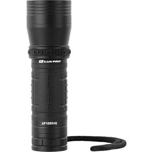 LUXPRO Zoom Focus 390 Lumen LED Handheld Flashlight - Features Patented TackGrip and Aircraft-Grade Aluminum - Pocket-Sized Camping Accessories with Wrist Lanyard - Batteries Included