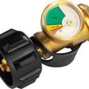 DOZYANT Propane Tank Gauge Level Indicator Leak Detector Gas Pressure Meter Universal for RV Camper, Cylinder, BBQ Gas Grill, Heater and More Appliances-Type 1 Connection