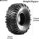 1.9 RC Rock Crawler Tires OD 115mm 1/10 Soft Rubber Mud Slingers Tyres With Foam Insert For 1:10 Crawler Car Traxxas TRX4 Axial SCX10 II RC4WD D90 TF2 Tamiya CC01 Gen8 Beadlock Wheels 4PCS
