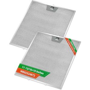 2PCS WB02X24872 Range Hood Grease Filter Compatible with GE JVW5301EJ1ES JVW5301SJ1SS JVW5301BJ1TS JVW5301FJ1DS JVW5301EJ2ES, Approximately 11-7/8 x 11-7/8 Inches