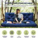 DANGHOOGY Porch Swing Cushions, Waterproof Outdoor Swing Cushions for Patio Furniture with Backresk, 2-3 Seater Thickened Patio Swing Replacement Cushion 60×40" (Blue)