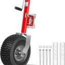 Beach Boat Trailer Jack 2500 lbs Capacity with 13.3" Wheels-Heavy Duty for 10.2" Lift-RV Boat Trailer Bolt-On Swivel Tongue Jack（Red）