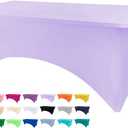 BDDC 4ft Table Cover Fitted, Light Purple Spandex Table Covers, Washable and Wrinkle Resistant Stretch Tablecloths Rectangle for Events, Wedding, Banquets, Parties (48" x 30" (Rectangular))