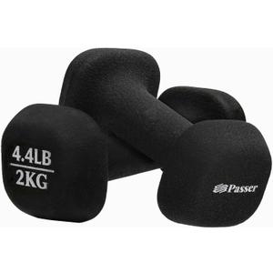 Passer Neoprene Dumbbell Pairs Hand Weights Set of 2 (Each 1.1/2.2/4.4/6.6/11 Lbs), Anti-Roll Square,Small Dumbbells for Women Men Arm Weights - Yoga, Pilates, Gym, Home - Strength Training, Workout