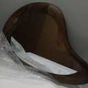 Irregular Wall Mirror, 28"x20" Asymmetrical Wood Mirrors, Modern Wood Frame Unique Shape Wall Mounted Vanity Artistic Mirror Decorative for Living Room Bedroom Bathroom Entryway Large (Rustic Brown)