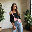 Trendy Mini Crossbody Bags for Women Lightweight Nylon Shoulder Bag waterproof small purse for Travel sports, Pink
