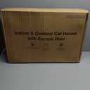Heated Cat House for Outside, Waterproof Awning & Escape Door Heated Cat Houses for Indoor/Outdoor Cats in Winter, Elevated & Insulated Outdoor Cat Shelter for Feral Cat(Green, 25.2"x16.5"x13")