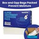 Super Absorbent Commode Pads 50 Count  Disposable Gel Pads for Bedside Commode Liners, Portable Toilets, Bedpans & Potty Chairs  Fast Absorption, No Mess, Medical Grade Protection