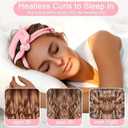 Heatless Curling Rod Headband,Overnight Hair Curler Headband, Long Soft Hair Curler No Heat Curling Headband Ribbon Curl Wrap for Long Hair Rollers,Hair Curling Rods