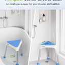 Space-Saving Triangular Shower Chair for Inside Shower with EVA Pad, 400 lbs Adjustable Shower Stool for Elderly and Disabled, Non-Slip Bathtub Chair with Stable-Bracing, Tool-Free