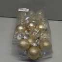 60mm/ 2.36inch Clear Christmas Ball Ornaments Set, 30ct Champagne Gold Christmas Ornaments Ball for Christmas Tree Decoration Shatterproof Transparent Baubles with Stuffed Decoration for Wedding Party