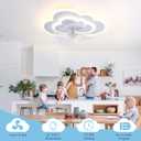 Low Profile ceiling fans with lights and remote 19.68in White Cloud bedroom fans ceiling with light 6 Speeds 3000-6000K fan lights ceiling fixtures flush mount ceiling fan for living room kids room