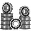 10 Pack Flanged Ball Bearing ID 1/2" x OD 1-3/8", Pre Lubricated,Stable Performance,Cost Effective,Suitable for Lawn Mower, Wheelbarrows, Carts & Hand Trucks Wheel Hub