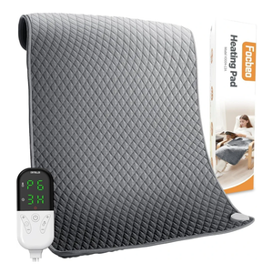 King Size Heating Pad for Back Pain 32"x24" Extra Large Electric Heating Pad for Period Cramps Relief & Body Neck Shoulder Auto Shut Off Heat Pad Temperature Settings Machine Washable Gray