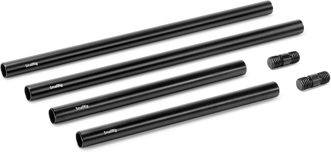 SMALLRIG 15mm Rods Pack with M12 Thread Rod Cap Connectors Aluminum Alloy Rods Combination for for Rig Mattebox Follow Focus 15mm Rod System - 1659