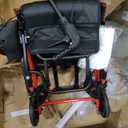 Transport Wheelchairs for Adults Lightweight Foldable Transport Chair with Telescopic Handle, Portable Folding Travel Transfer Wheel Chairs for Seniors