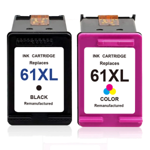 61XL Ink Cartridges Black/Color Combo Pack Remanufactured Ink Cartridge Replacement for HP Ink 61 61XL HP Printer Ink 61 for Deskjet 2752e 2755e 2700 Envy 6055e 6000 Printer, 2-Pack