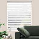 Zebra Roller Shades, Dual Layer Roll Up Blind for Living Room, Semi Sheer Shades Window Privacy Light Control for Day and Night, (Maximum Height 72inch, White Color, Width 33 inch)