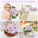 Lyrow 8 Pcs Peony Artificial Flowers Fake Silk Hydrangea Bouquet Elegant Peony Flowers for Wedding Decoration Faux Realistic Floral for Home Party Table Centerpieces Arrangement (Light Purple)