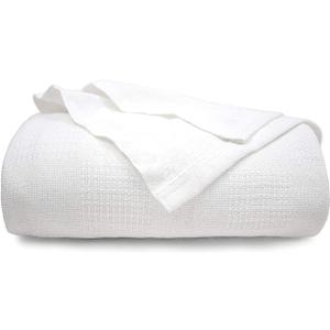 TL Care Health 100% Cotton Twin XL Blanket 66" x 90" - Soft, Lightweight and Breathable Blanket for Hospital, Medical, Home Care, Twin Bed & College Dorm