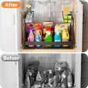 Expandable Under Sink Organizer with 5-Level Height Adjustment,2 Tier Under Sink Organizer Pull-Out Under Sink Drawers Cabinet Organizer for Kitchen & Bathroom Storage,Black,Large