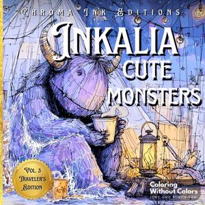 Inkalia Cute Monsters - Bring These Monsters to Life with One Black Pen: Wildly Entertaining Stress Relief Coloring Book  Coloring Book for Teens and Adults (Inkalia: Fantasy Creatures)