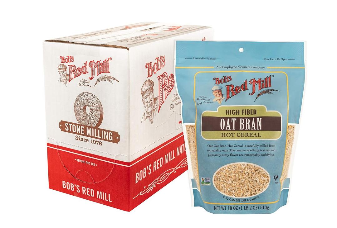 Bob's Red Mill Oat Bran, 18oz (Pack of 4) - Non GMO, Vegan, Kosher (EXP 01/18/28)